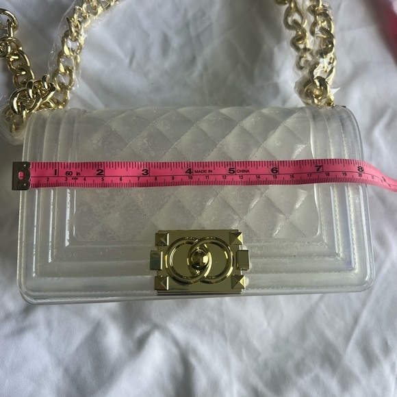 Elegant transparent padded bag with golden details are two bags for only 35 main image 7
